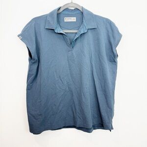 FIGSPRO Women’s Pique Drop Shoulder Polo Blue Size Small
